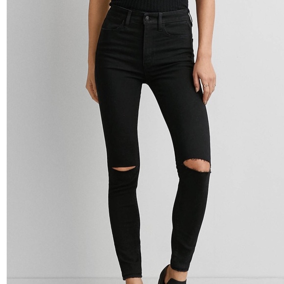american eagle black ripped jeans